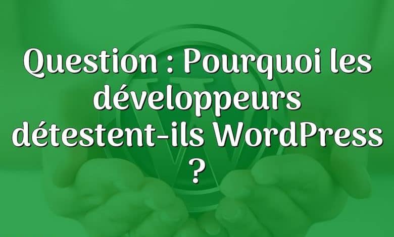 Question : Pourquoi les développeurs détestent-ils WordPress ?